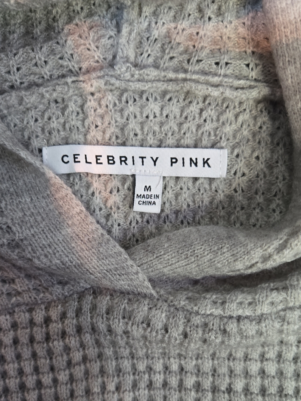 Celebrity Pink Light Gray Waffle Knit Hoodie With Short Set Sz Medium - Picture 6 of 9